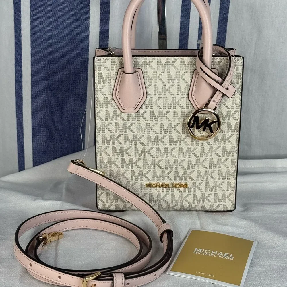 Michael Kors Mercer Extra-Small Logo & Leather Crossbody Bag, MSRP $348, NWT